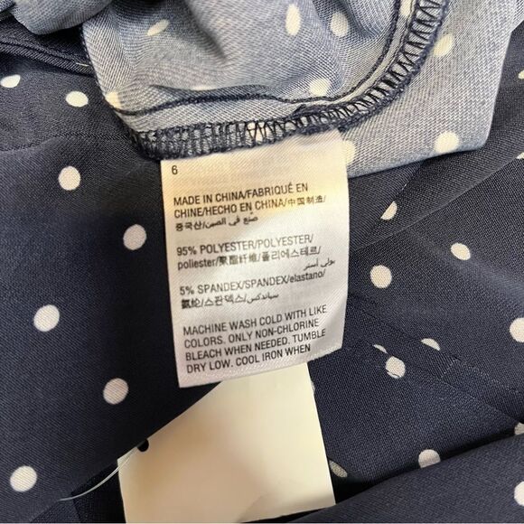 Bar III Midnight Dots Polka Dot Tie Waist High Rise Shorts Size 6 NWT - Picture 6 of 6